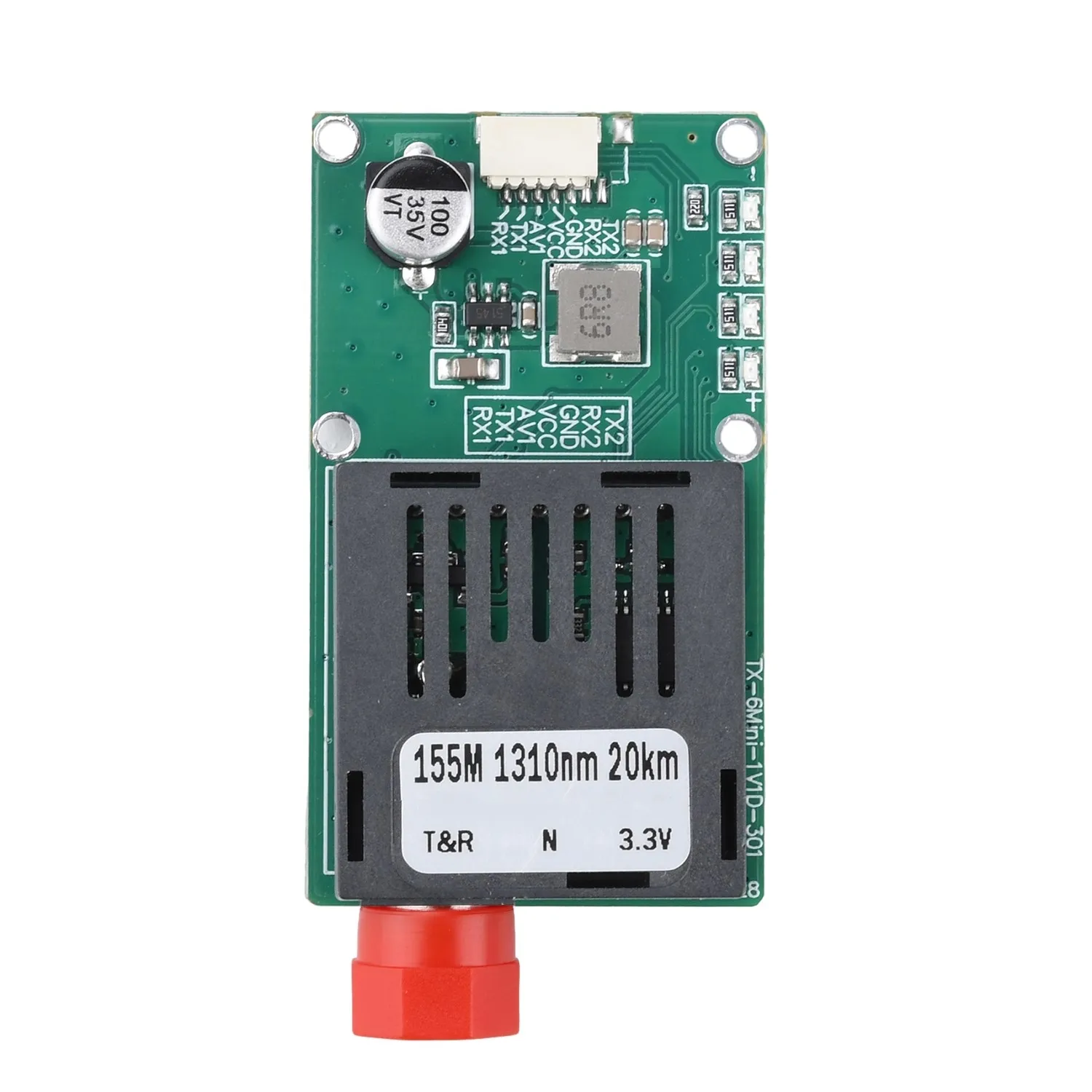 Optische Transceiver Module FC RX/TX/AV/VCC/GND Interface voor Drones naar Glasvezel Module Terminal apparatuur DC 5.5-26V