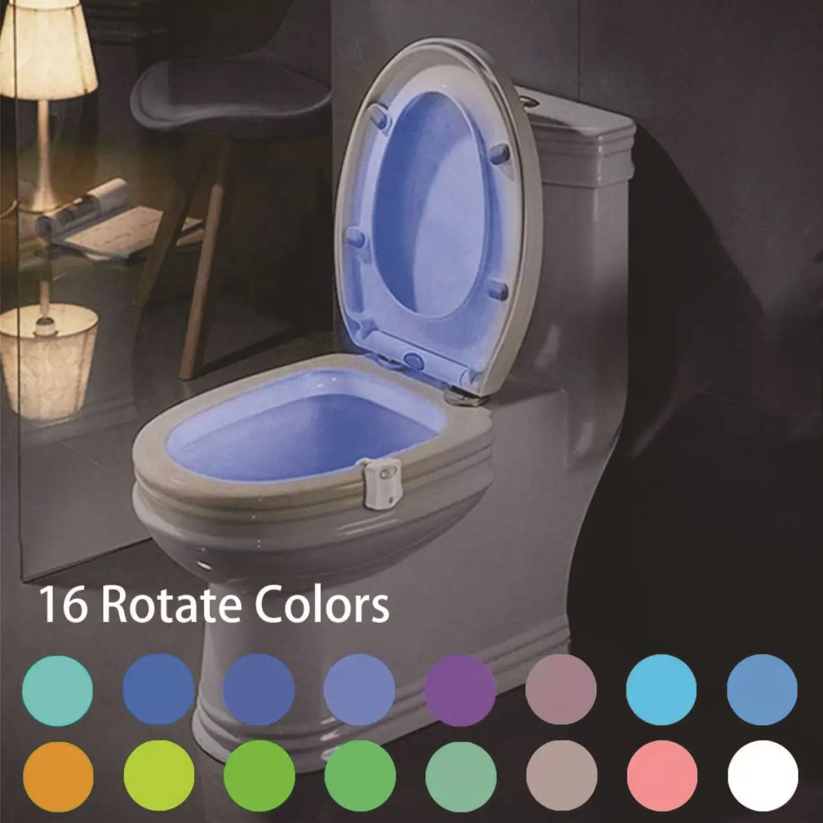 16 Colors Toilet Seat LED Light Human Motion Sensor Automatic Lamp Sensitive Motion Activated Night Light Bathroom Accessories