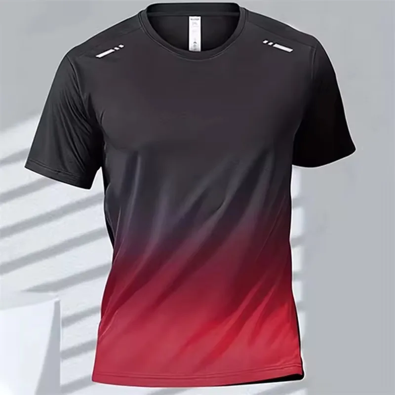 CHRLCK Men's Running Quick Drying T-shirts Breathable Hiking Fishing Tees Soft Elasticity Outdoor Sports Short Shirt Summer image 5
