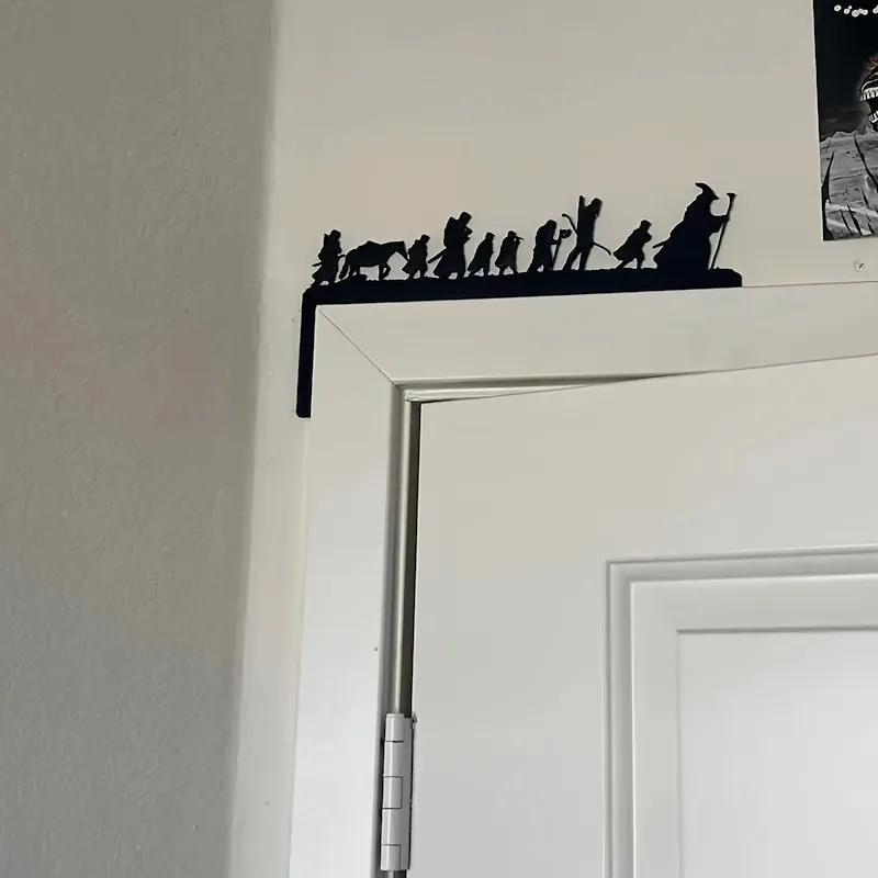 1pc Alliance Door Corner - Elegant Black Metal Wall Sculpture, Symbolic Art Piece, Suitable for Living Room Decor And Christmas