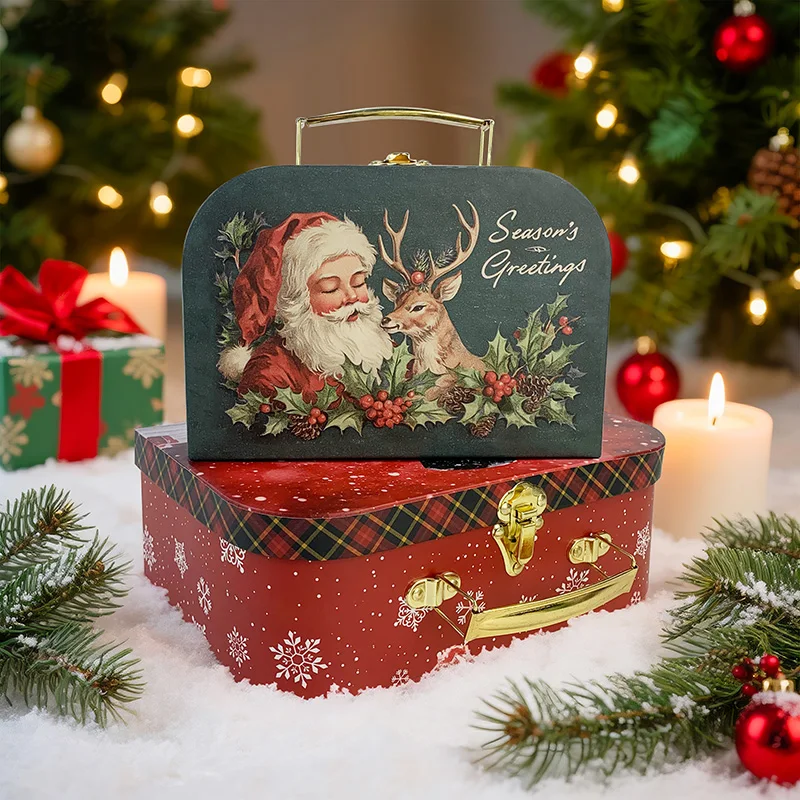 

Set Of 2 Christmas Suitcase, Christmas Gift Suitcase, Christmas Decoration Gift Box, Gift Giving, Home Decoratio