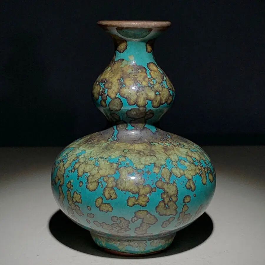 

Chinese Porcelain Song Jun Kiln Green Glaze Kiln Change Gourd Vase Nice Art Work