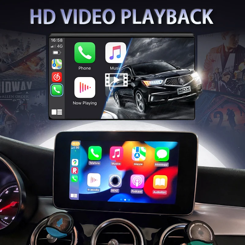 CarPlay اللاسلكي لمرسيدس بنز GLK W207 W212 W204 SLS W218 NTG3.0 NTG 3.5 NTG4.0 NTG4.5 NTG5.0 سيارة اللعب أندرويد السيارات مرآة