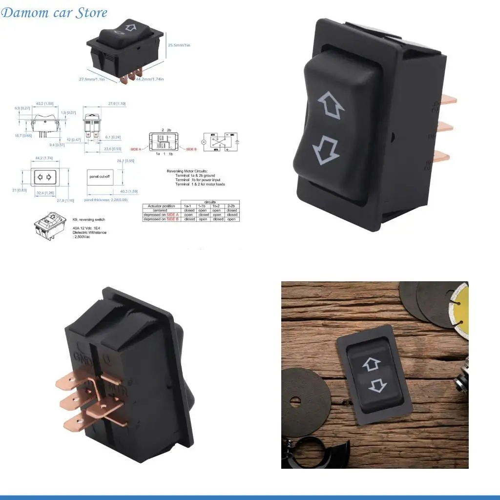 

A2UC Small 12V/40A Motor Direction Switch with Resetting Feature Motor Reversal Switch Plastic for enhances Stability