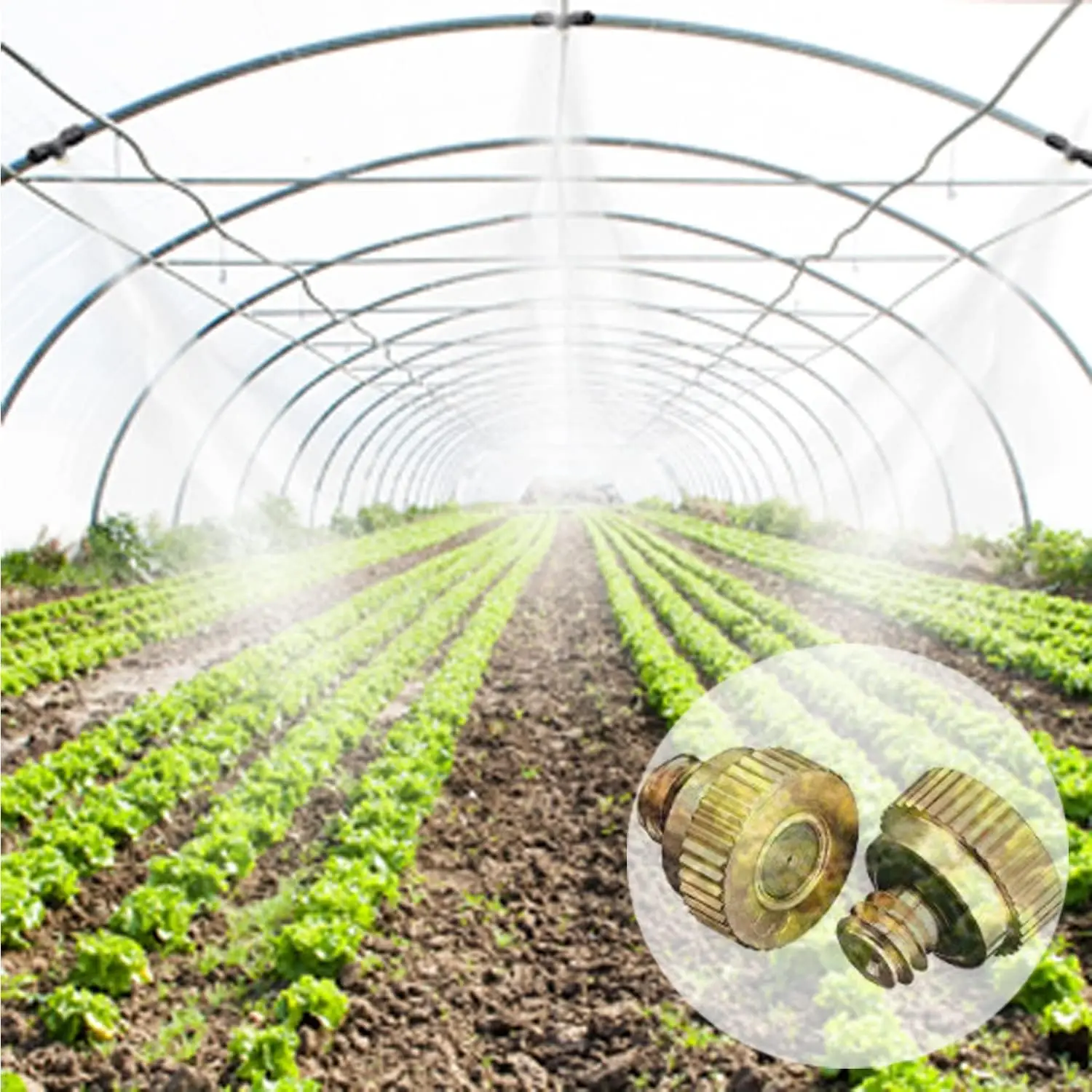 20 قطعة من فوهات مستر النحاس للتغشية في الفناء الخارجي، نظام تبريد الرذاذ، رأس بديل مضاد للرذاذ، خرطوم 1/4 للحديقة