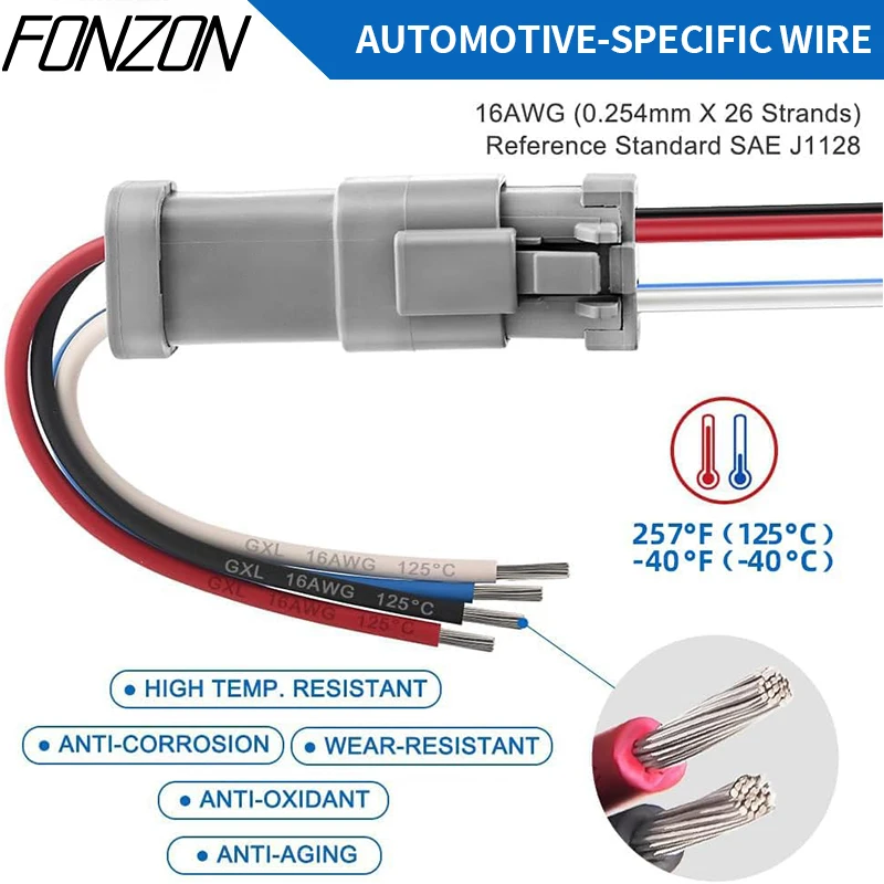 1Set DT Waterproof Connector With 15cm two-color wire DT06-2S/DT04-2P 3P 4P 6P 8P 12P Male Female Plug Socket For Automobile