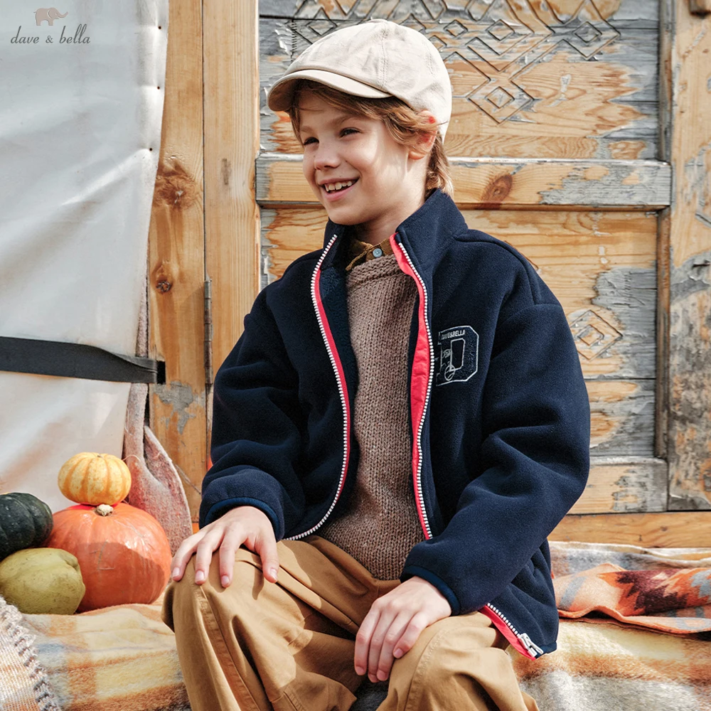 Dave Bella Boys Polar Fleece Jackets Children Autumn Winter Coats Kids Casual Letter Outerwear Clothes DK4264060