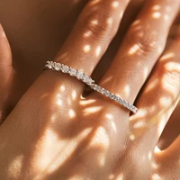 MODIAN – bague de luxe en Moissanite pour femmes, couleur D, empilable, en argent Sterling 925 véritable, bijoux de mariage avec boîte cadeau exquise 2