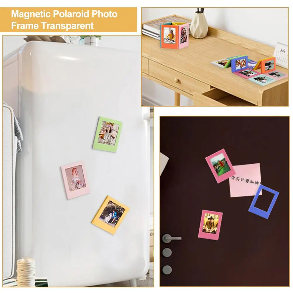 Fridge Magnetic Photo Frame Colorful Magnetic Photo Frames for Refrigerator Strong Magnet Picture Frame Set for Home Decor