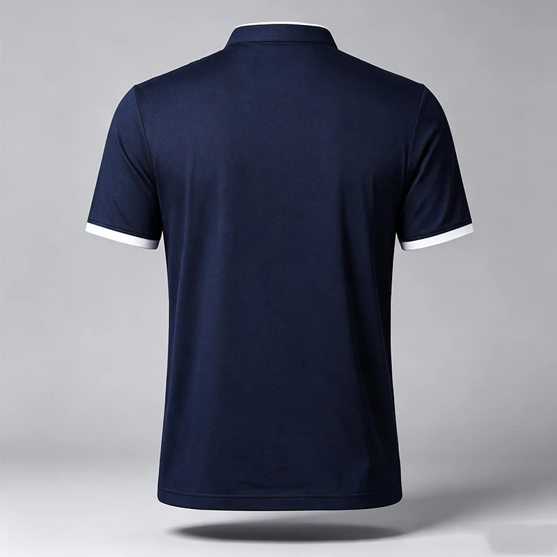 Herren-Freizeit-Polohemd mit Mandarin-Kragen, kurzen Ärmeln und Brusttasche, ideal für Spaziergänge im Freien, Wochenendausflüge, Freizeitaktivitäten und gesellschaftliche Anlässe. – Detail 6