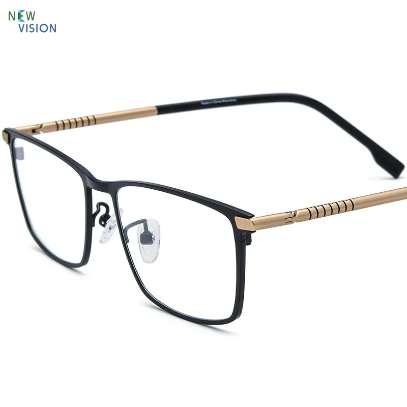 

Квадратные очки для близорукости из чистого титана для мужчин, сверхлегкая суперэластичная оправа с памятью, золотые очки для чтения с защитой от синего света, женские очки