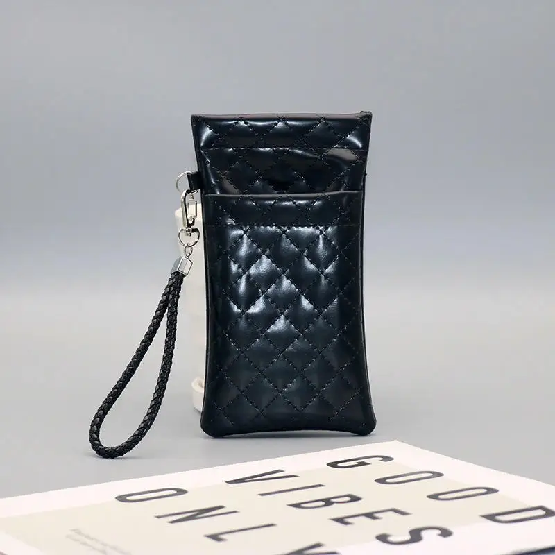 حافظة نظارات محمولة مضغوطة - حقيبة نظارات شمسية ناعمة من جلد البولي يوريثان، حامل منظم للنظارات الشمسية للهاتف المحمول #4