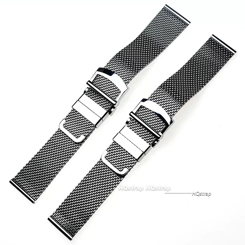 0.8Mesh Milanese Stainless Steel Watch Band 20mm 22mm Quick Release Bracelet for Men Business Watch Strap Silver High Quality