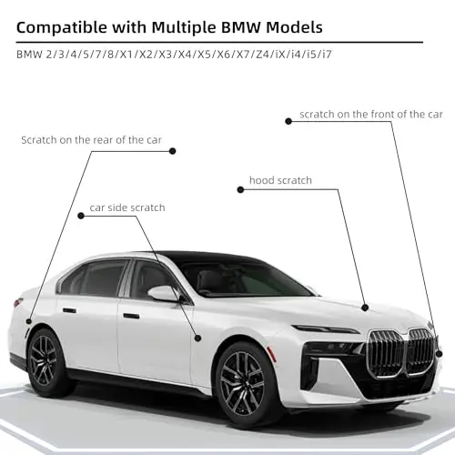 Mineral White Metallic(A96) Car Paint Touch Up Pen Compatible with BMW,Automotive Scratch Remover for Nicks & Chips Repair