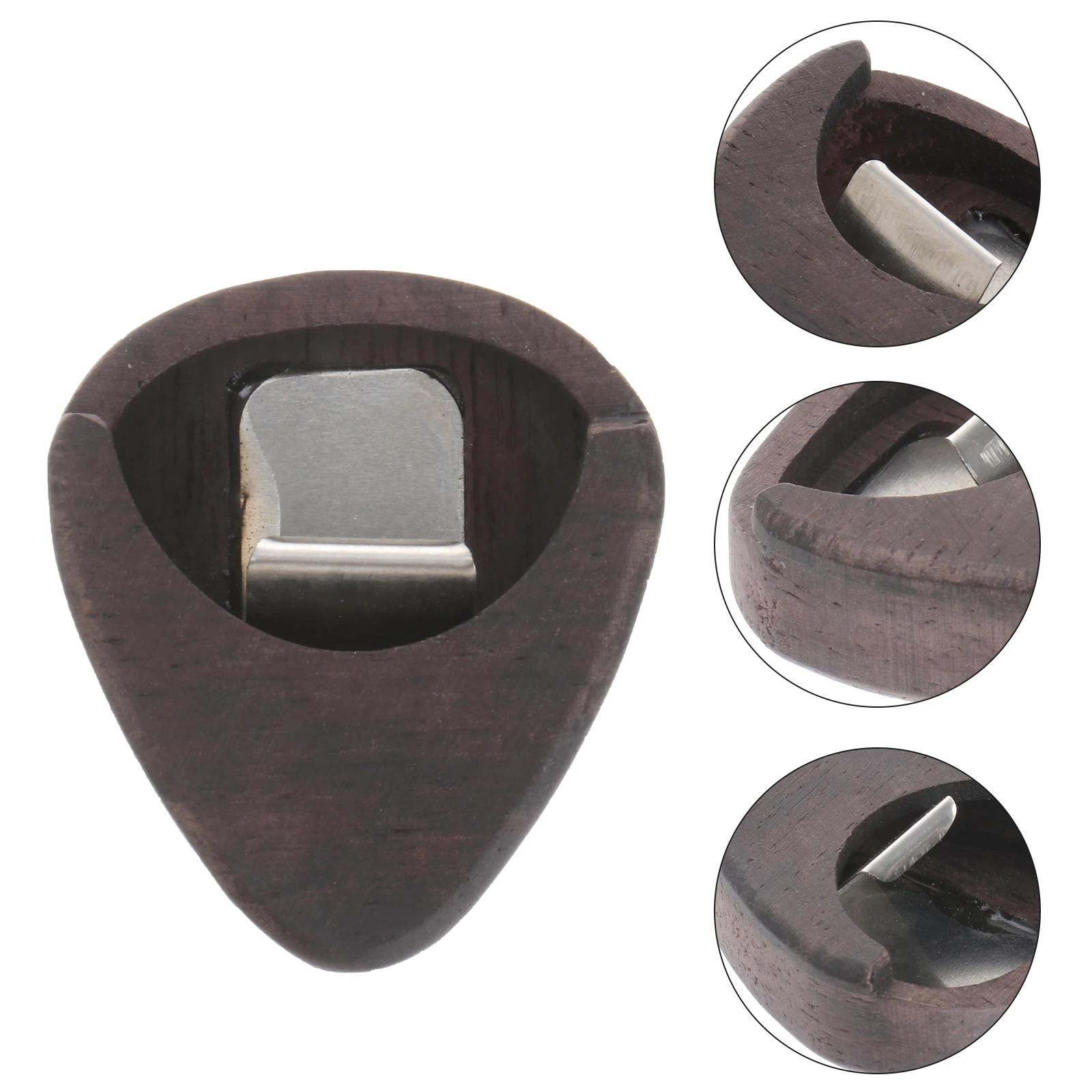

Guitar Holder Easy to Carry Durable Adhesive Back for Standard Pick Jazz Bamboo Heart Shaped Guitar Accessories