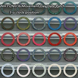N H35 NH36 movement Dial date patch matched with NH35 automatic mechanical movement 3-point date dial wheel adhesive patch