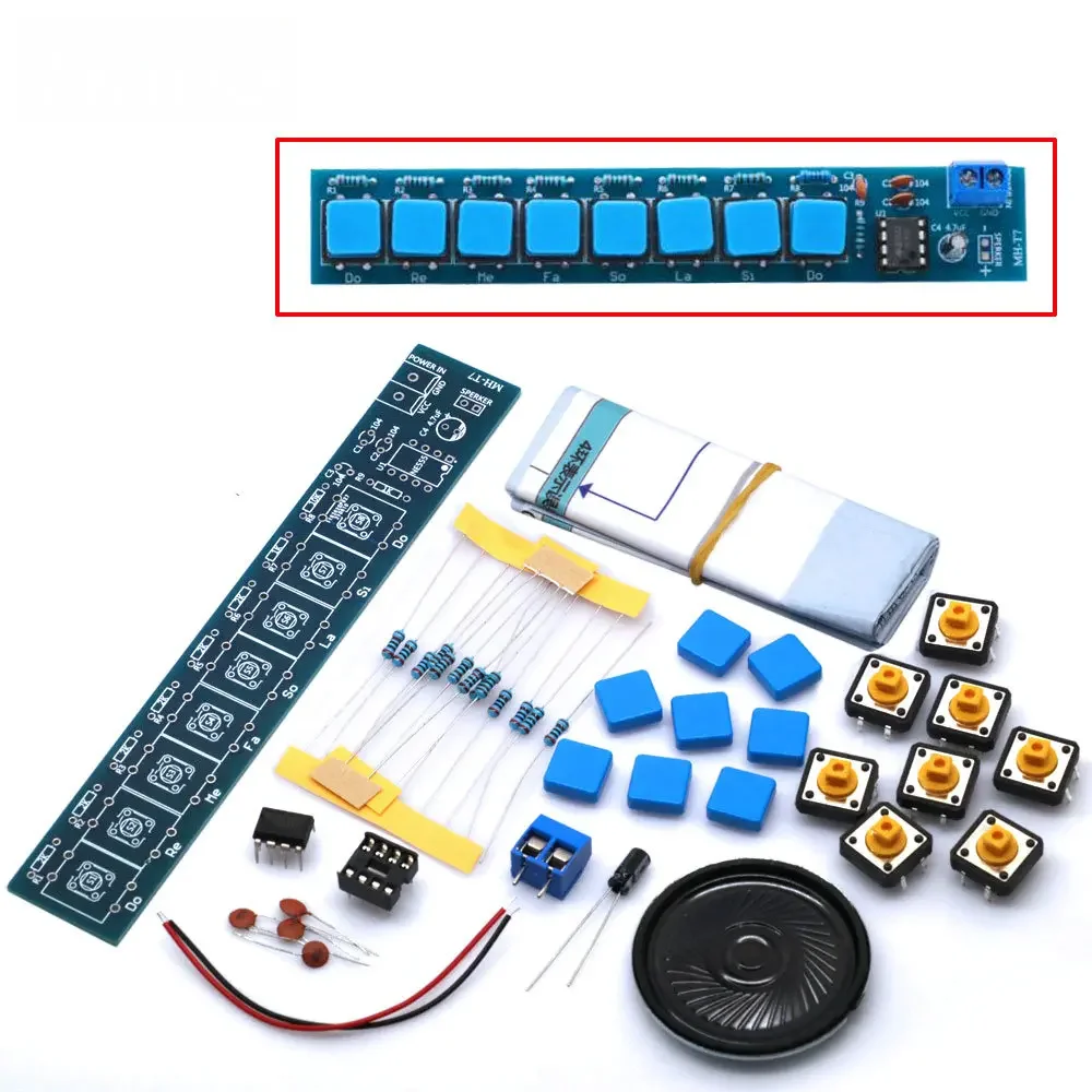 DIY Electronic Kits Set NE555 Keyboard Eight Notes Electronic Module Parts Soldering Practice Fun Electric Piano Learning DIY