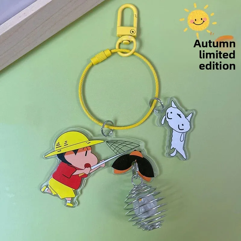 Crayon Shin Chan acryl sleutelhanger anime figuren Firefly sleutelhangers rugzak cadeau voor jongen meisje kinderen paar verjaardag Halloween