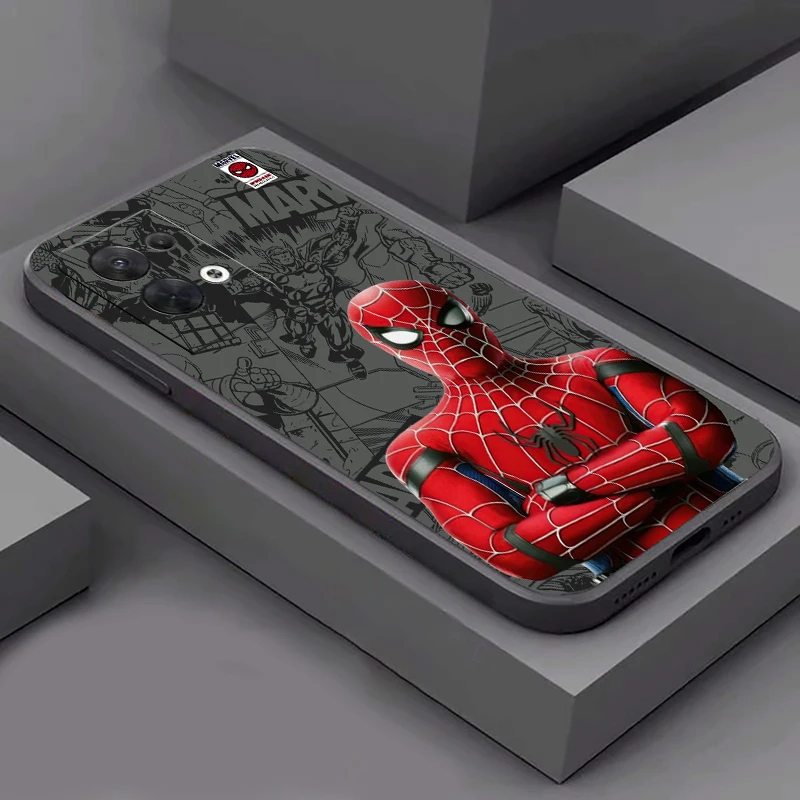 جراب هاتف Marvel-Spiderman لـ OPPO ، قشرة سيليكون سائلة ، ديدبول كاركاسا ، A97 ، A94 ، A93 ، A92 ، A91 ، A74 ، A55 ، A54 ، 5G ، A16 ، A16S