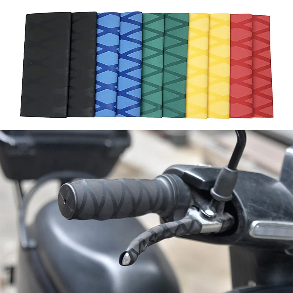 2PCS Non-slip Rubber Grip Glove Motorcycle Handle Cover Universal Heat Shrinkable Grip Cover Sleeve Handlebar Covers Universal