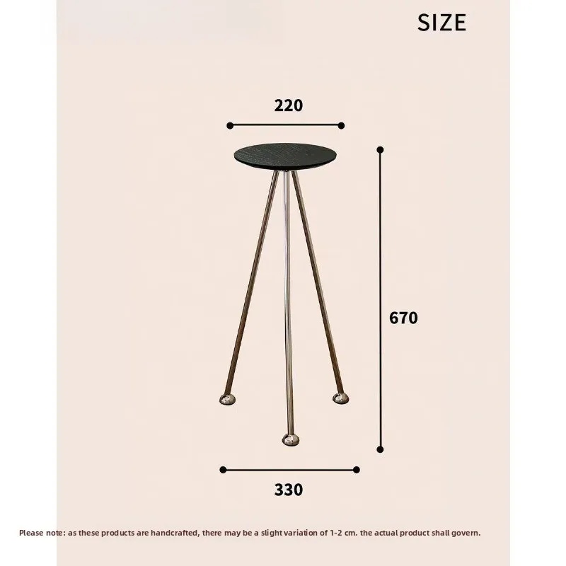 Mini coffee table, solid wood stainless steel coffee table, Nordic style side table