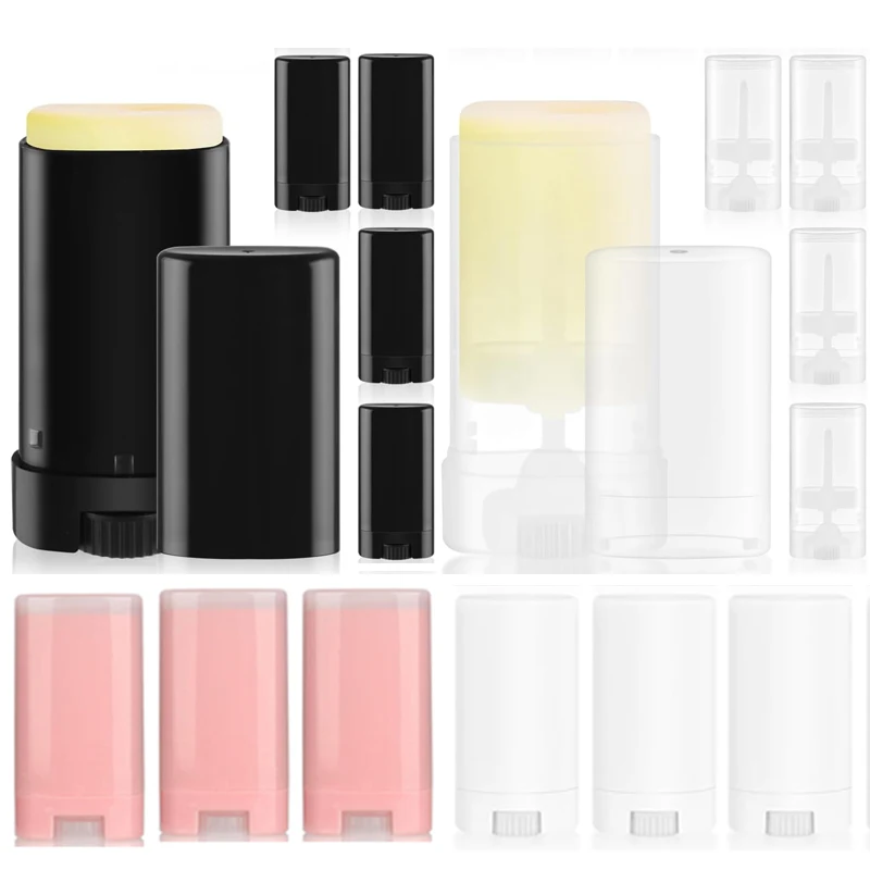 10 Uds. Botellas de tubo de lápiz labial de maquillaje ovaladas vacías portátiles de 15g Mini contenedores desodorantes botellas de muestra de viaje para lápiz labial DIY