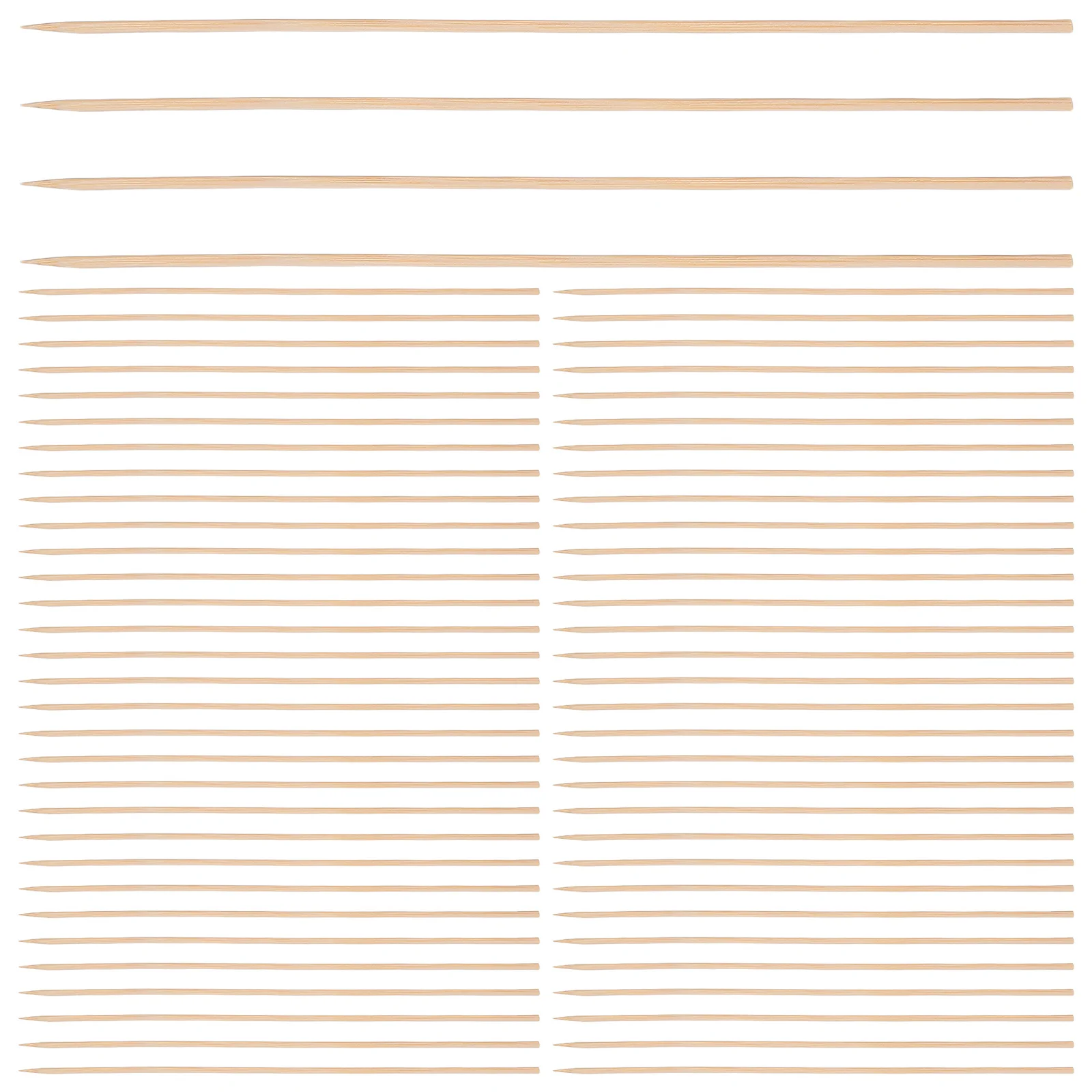 

100Pcs Bbq Wooden Skewers Smooth Surface Sharp Tip Safe for Food Grilling Meat Vegetables Fruits Barbecue Sticks