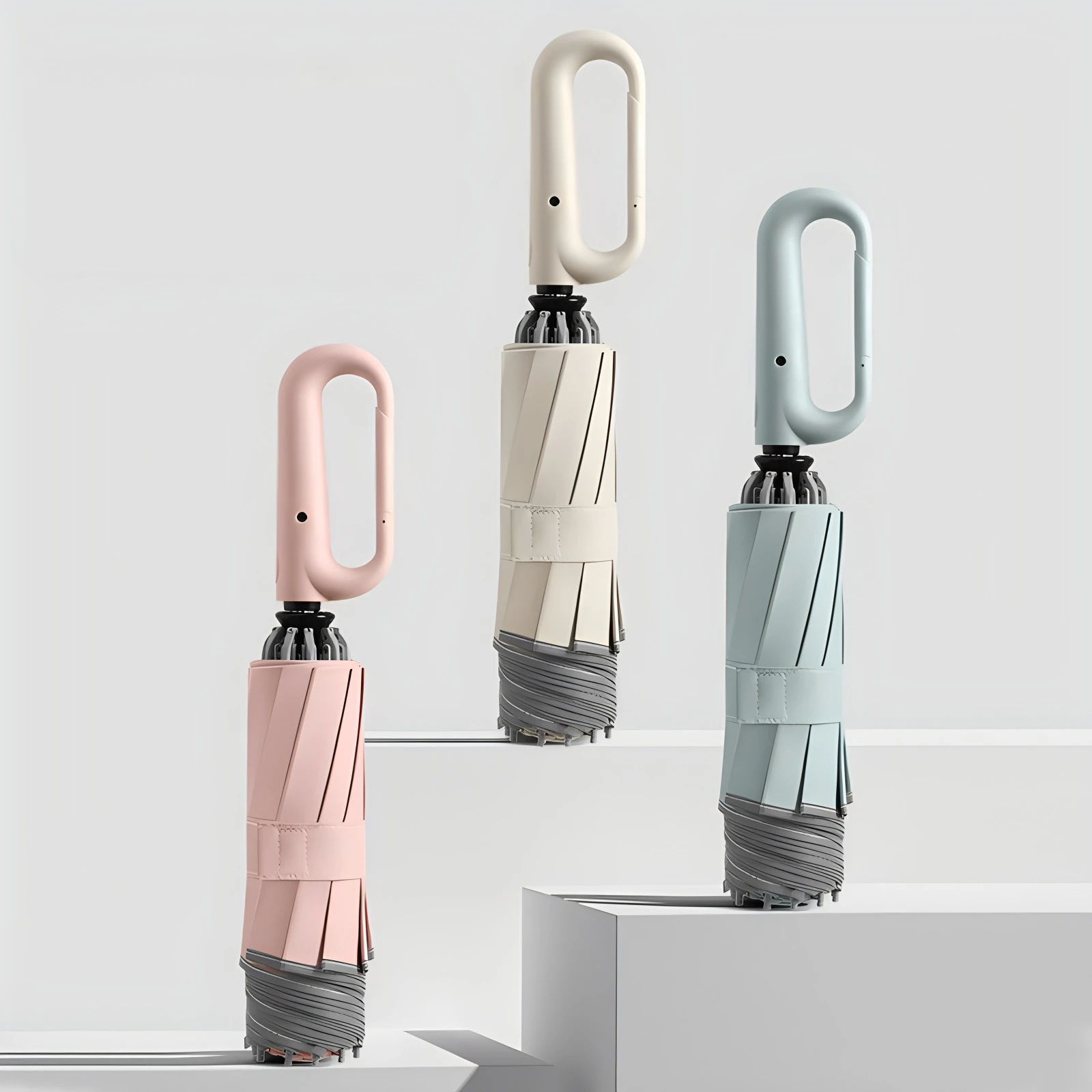 

Automatic Umbrella for Men Women Fully Automatic Folding Sunshade with Ring Buckle Design