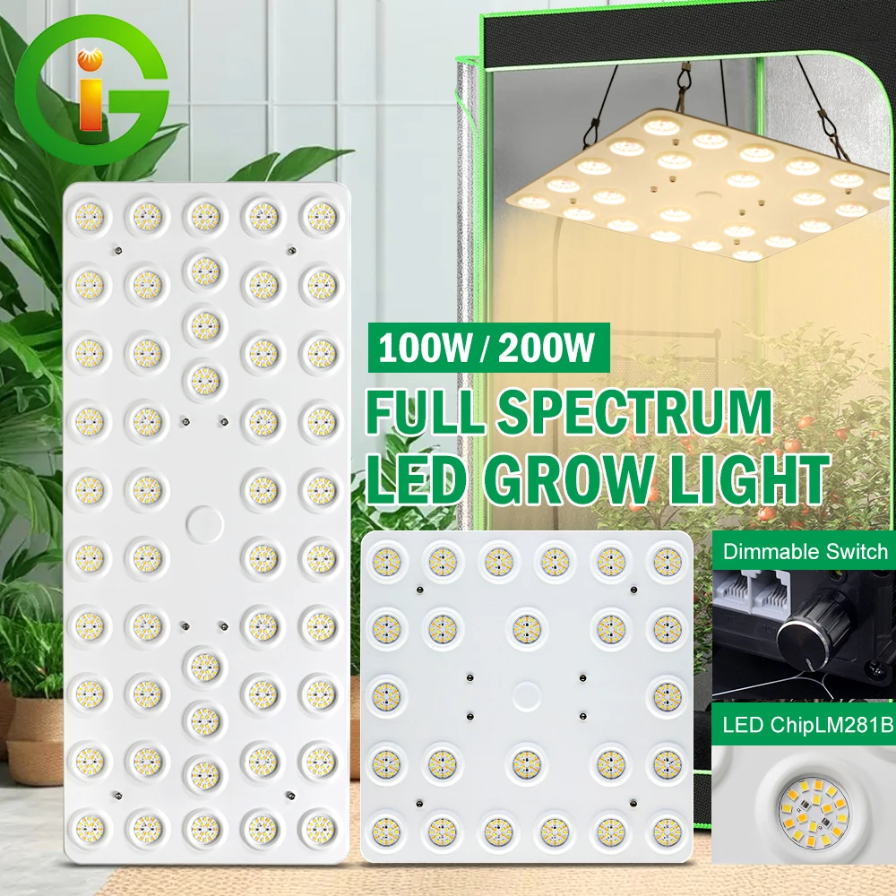 100 واط 200 واط الكم تنمو أضواء LED النمو مصباح الطيف الكامل Phytolamp للداخلية الخضار زهرة الدفيئة النباتات العصارية #1