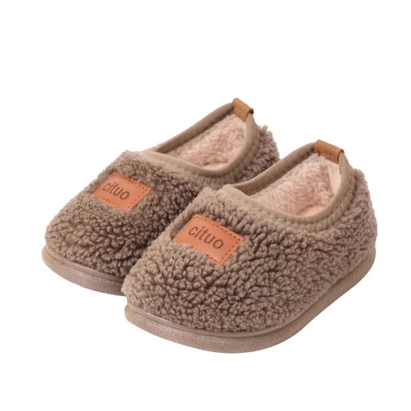 Winter Warme Kids Slippers Jongens Pluche Vloer Sok Schoenen Meisjes Kinderen Zachte Anti-Slip Walking Katoenen Schoenen Voor 1-8 Yeas Oud