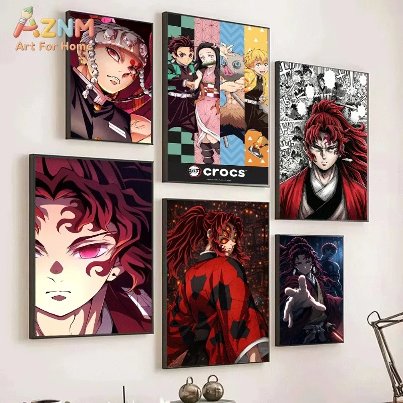 Demon Slayer Tengen Uzui Yoriichi Kokushibo Classic Anime Character Canvas Wall Art Unframed Single Canvas Print Wall Poster For