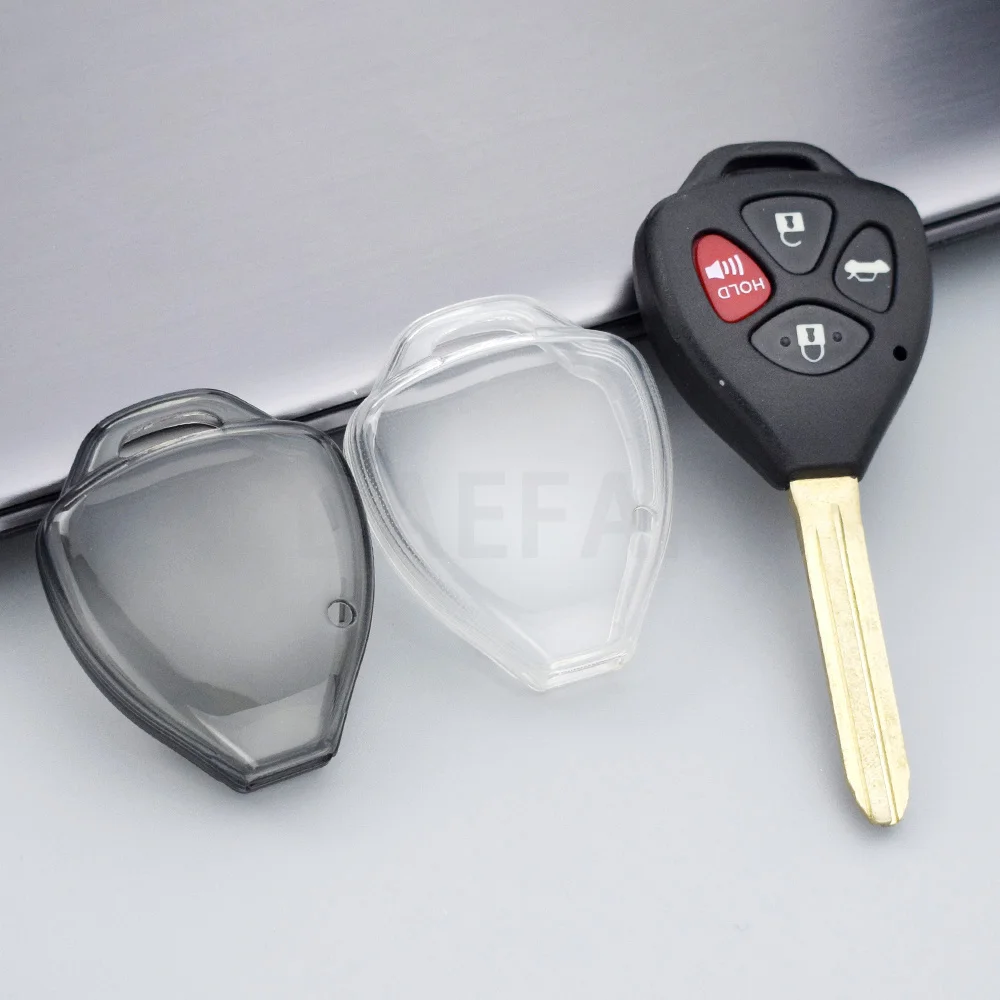 Soft Transparent Remote Car Keys Case for Toyota Camry 2007 2008 2009 2010 Avalon Corolla Matrix RAV4 Venza Yaris Car Key Rings