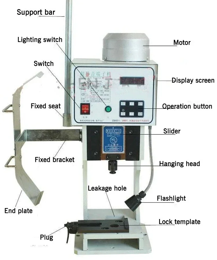 220V Semi-Automatic Terminal Crimping Machine Ultra-Quiet with Blade Mold 1.5T for Electrical Wiring Crimping