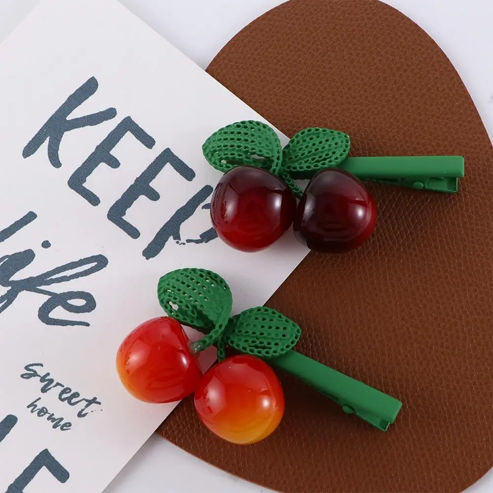 Korean Cute Fruits Cherry Hair Clip Lovely Sweet Barrette for Women Girl Hair Accessories