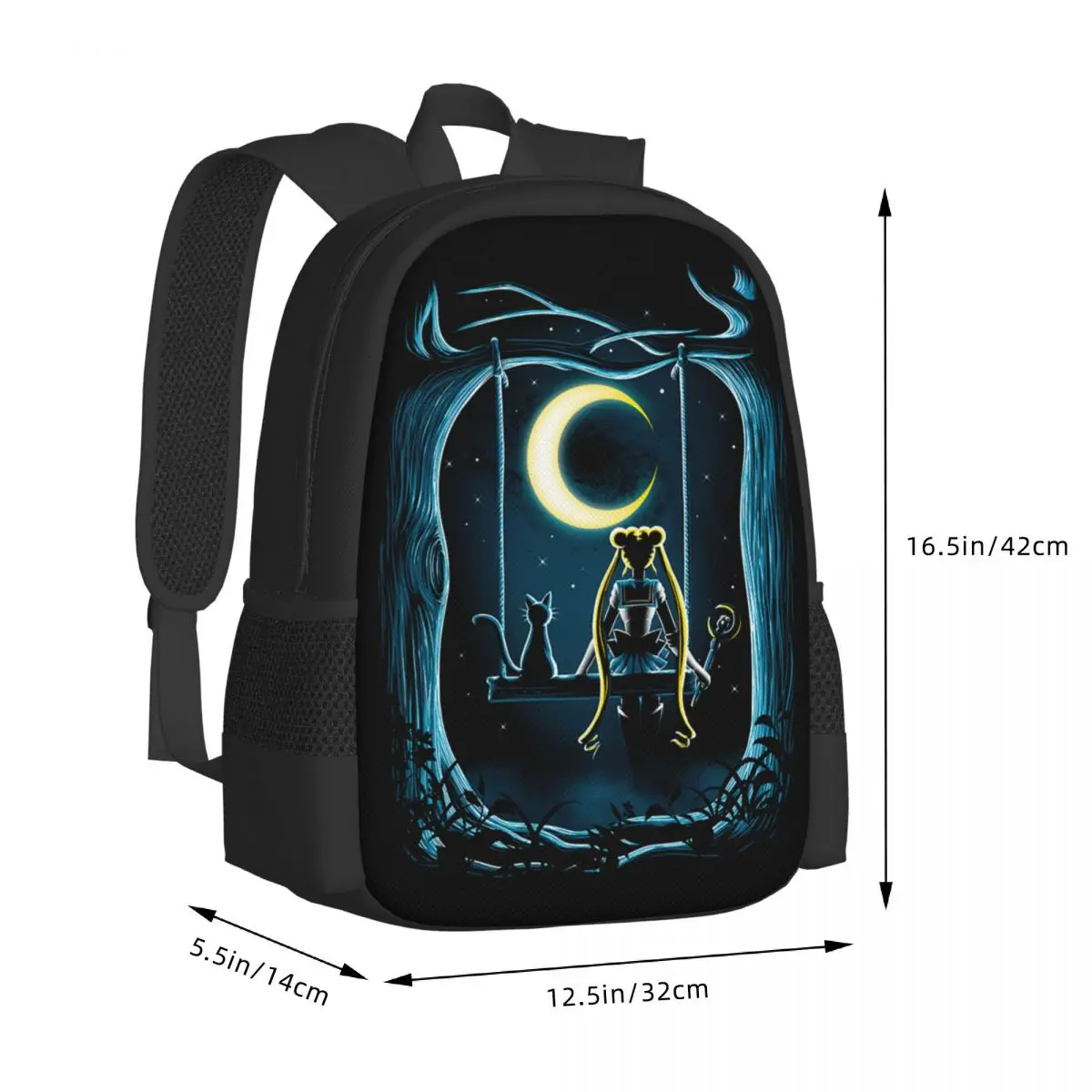 Anime S-sailor Girls Moon Travel Laptop Backpack, Business College School Computer Bag Gift for Men & Women