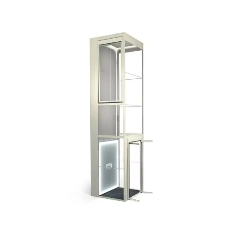 EXW Gearless Traction Residential Lift Shaftless Design 2 Floor Modern Home Elevator With Panoramic Glass Cabin View