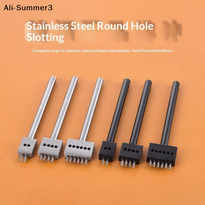 【J3a】Ensemble de 3 outils de poinçonnage manuel pour cuir, ensemble de matrices de poinçonnage rondes pour le bricolage, kit d'outils pour artisans du cuir faits à la main