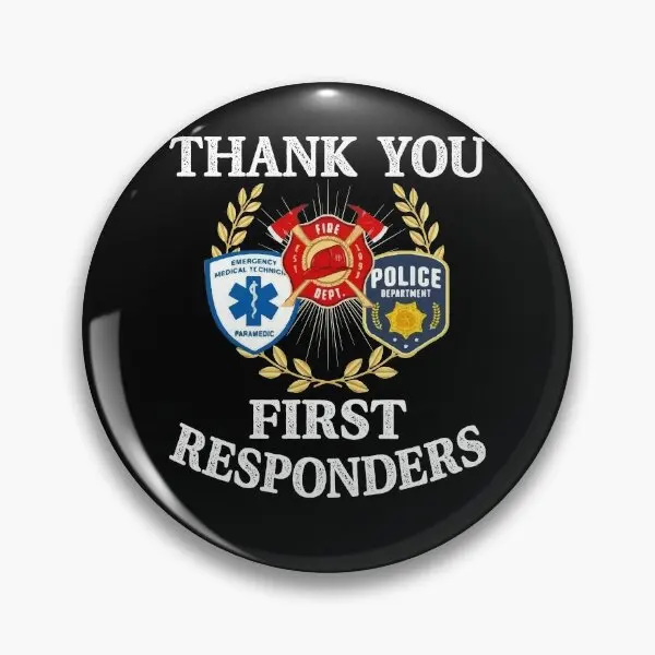 Thank You First Responders Emt Police Fi  Soft Button Pin Creative Decor Brooch Lapel Pin Jewelry Fashion Gift Metal Funny