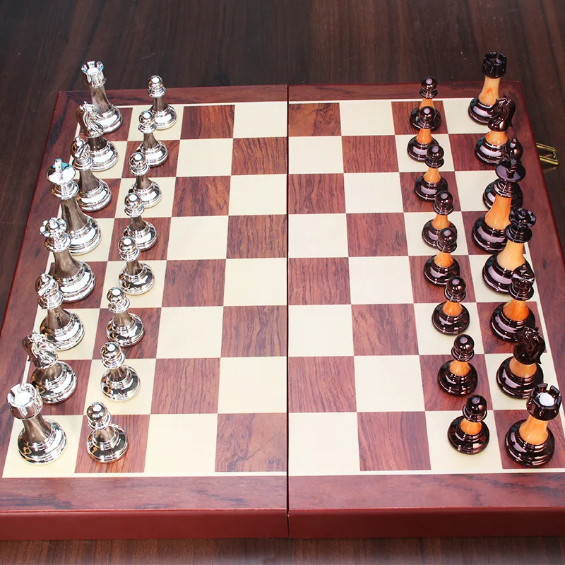 High-end international chess table with metal acrylic imitation jade set indoor chess pieces elegant gift chessboard