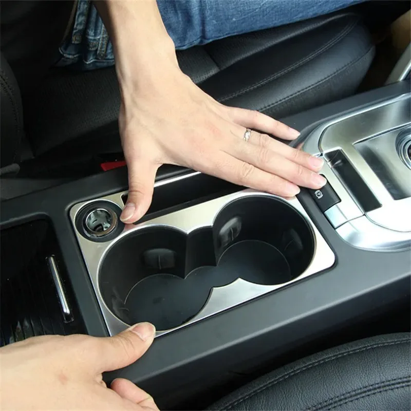 Für Land Rover Discovery Sport 2015-2019 ABS Silber Auto Mittelkonsole Getränkehalter Rahmenabdeckung Zierleiste Aufkleber Autozubehör – Detail 1