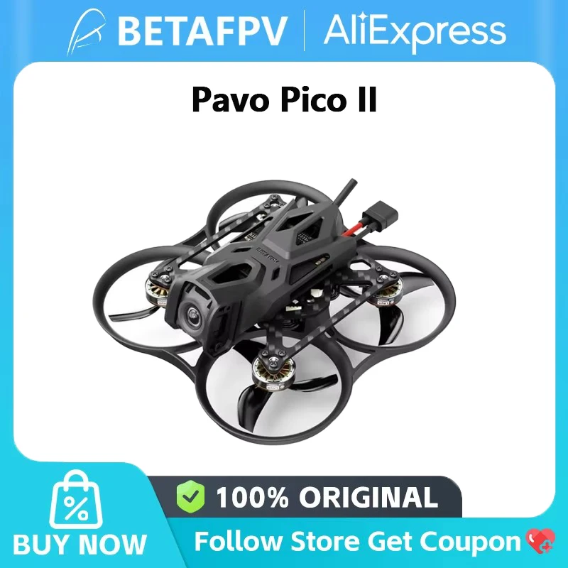 Betafpv Pavo Pico II sin escobillas Bwhoop Quadcopter Cinewhoop ELRS 2,4G/O4 SBUS O4 Unidad de aire VTX LAVA 1102 14000kv F4 2-3S 20A FC