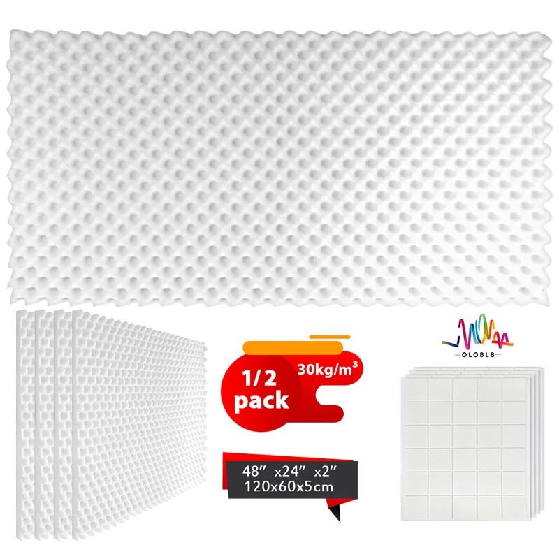 

Insulating Decorative Material Large Size 1/2 Pack, High-Density Egg Design Sound Panel, Sound Insulation And Thermal Foam Wall