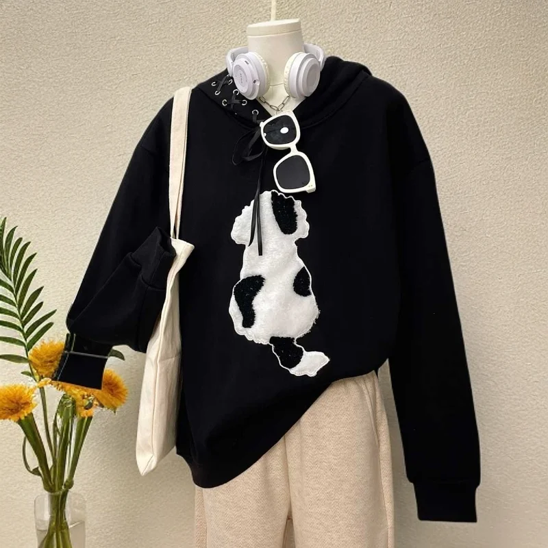 

Американский модный бренд: Новая осенняя толстовка свободного кроя большого размера (до 300 фунтов), черная, трендовая, на флисовой подкладке