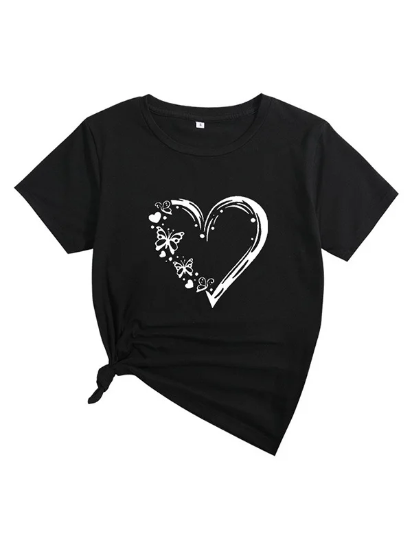 Femmes décontracté rond Ne T-shirt lettre imprimer taille américaine haut confortable coton matériel automne Faion dames Dr