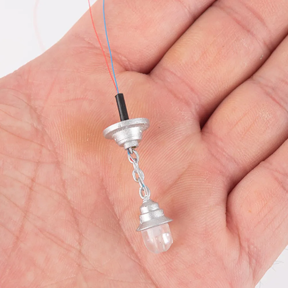 

2Pcs Mini Hanging Lamp ABS Metal Ceiling Light Props Miniature Scene Layout Sand Table Decorative Lamp DIY Materials