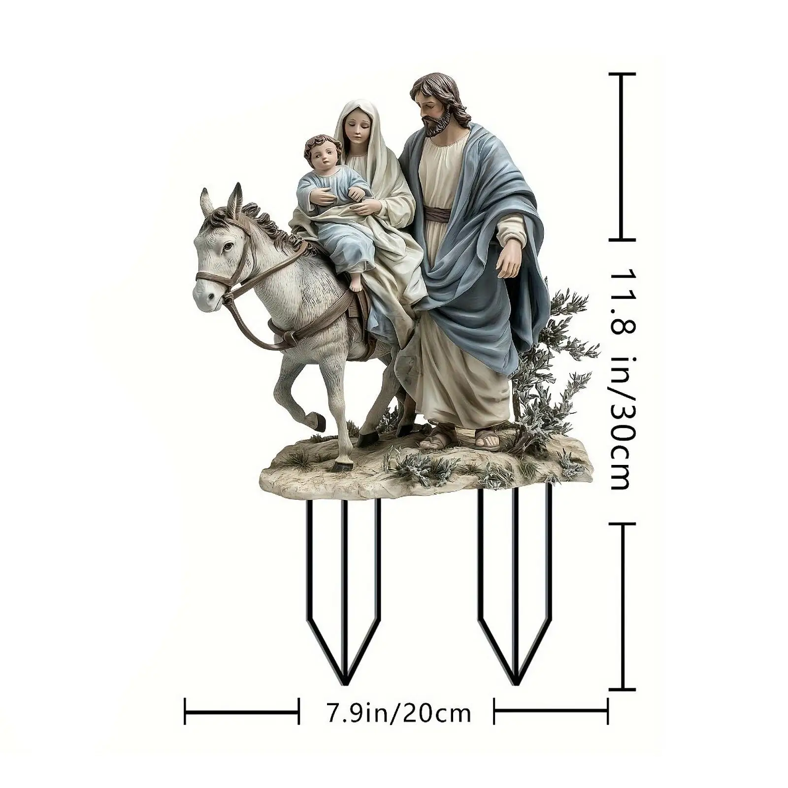 Holy Family Figures Pattern Signdecoration Stakes Landscape Acrylic Lawn Party Favor Yard Festival Supplies Flower Pot Yard Sign