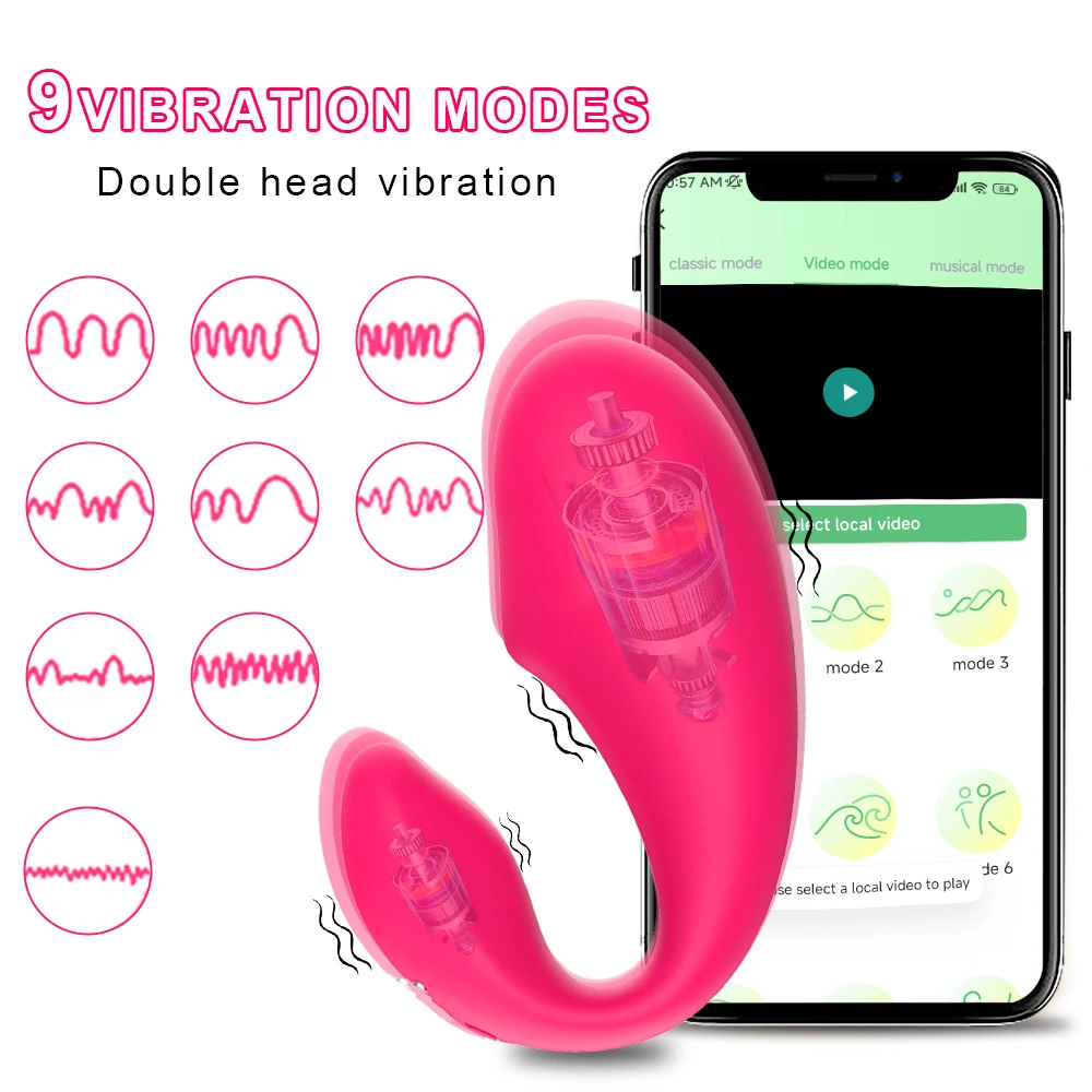 APP Bluetooth Control Vibrator for Women Clitoris G Spot Dildo Massager with 2 Motors Vibrating Egg Panties Sex Toys for Adults