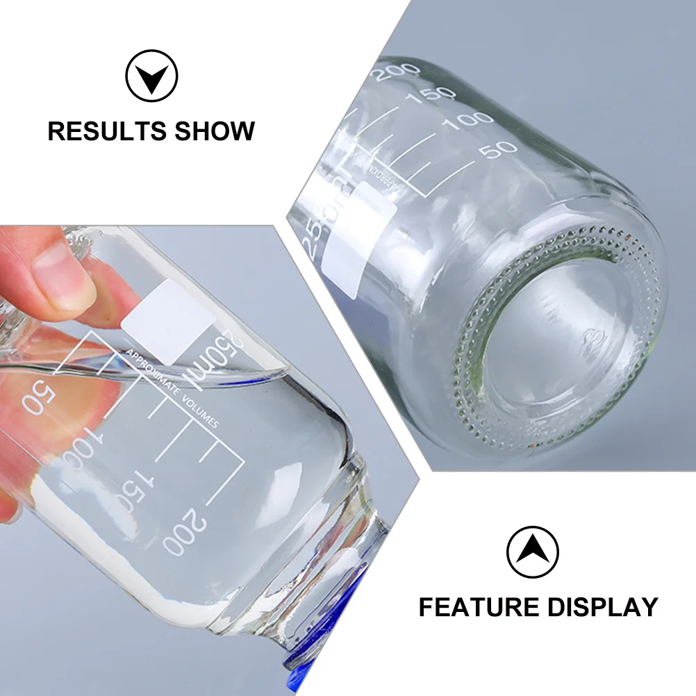 

4Pcs Reagent Vials 250Ml Clear Glass Bottles Thickened Anti Slip Stable Lids Sealing Sample Storage Laboratory Transparent