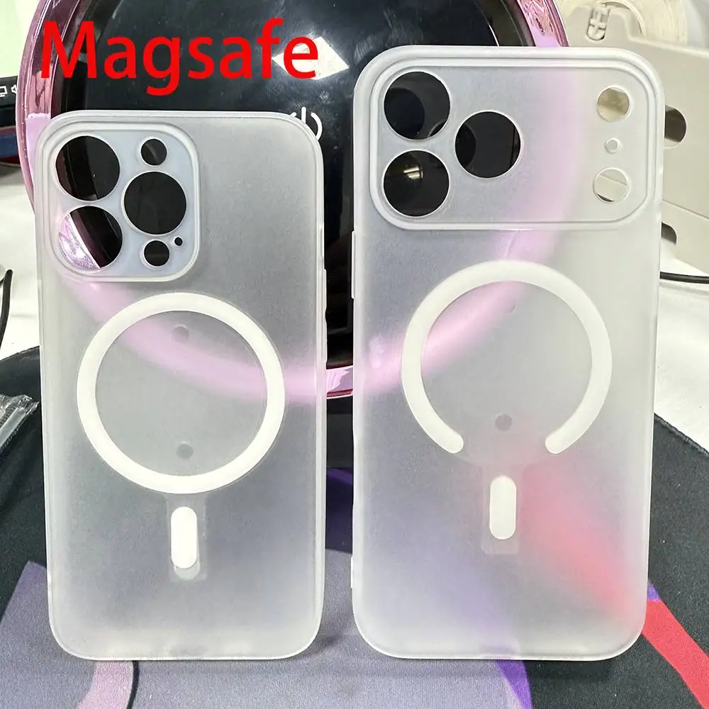 حافظة لهاتف آيفون 14,16,15,11,13,17,12,Air,Mini,Plus,E,Pro,Max Magnetic Magsafe Frosted Cover #2