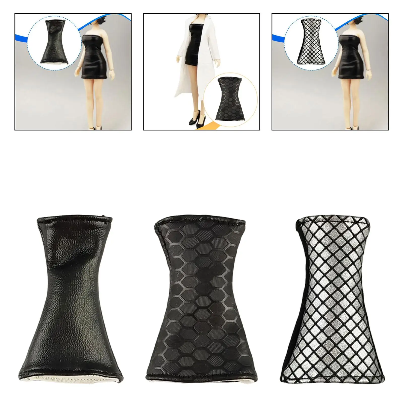 1/12 Scale Female Clothes Portable for Hobbyists Gifts Sturdy Dress Action Figure Accessory